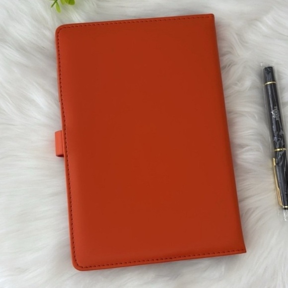 Hermès Orange Leather Notebook Cover - Picture 4 of 8